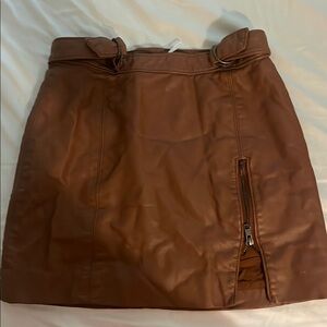 Free People Brown Mini Pencil Skirt